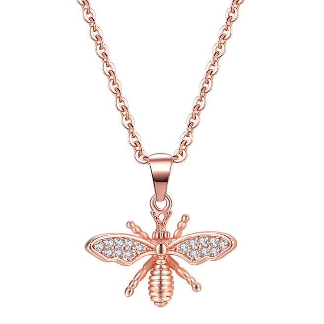 Ma Petite Amie Rose Gold Plated Bee Necklace with Swarovski Elements