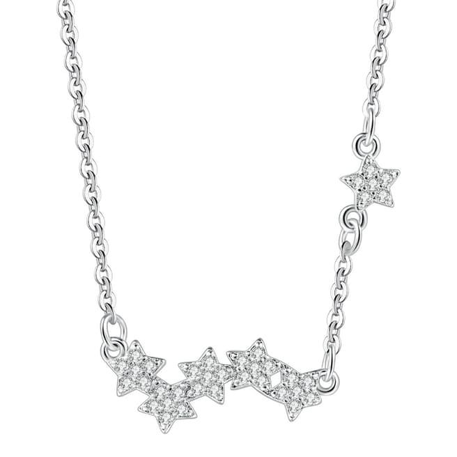 Ma Petite Amie White Gold Plated Stars Necklace with Swarovski Elements
