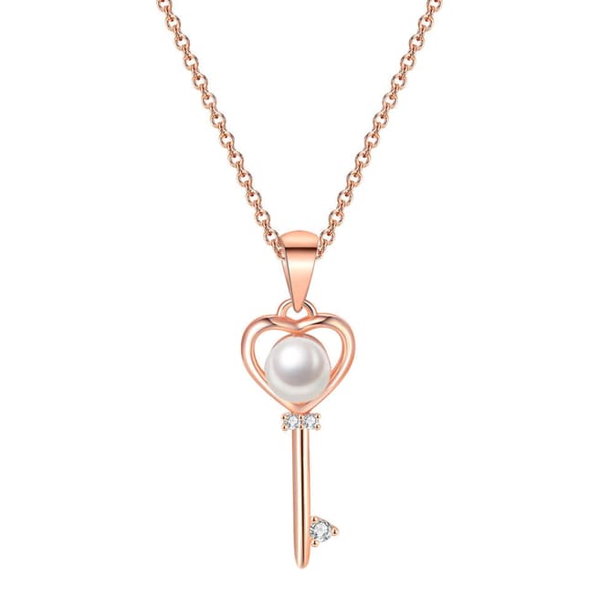 Ma Petite Amie Rose Gold Plated Key Necklace with Swarovski Elements