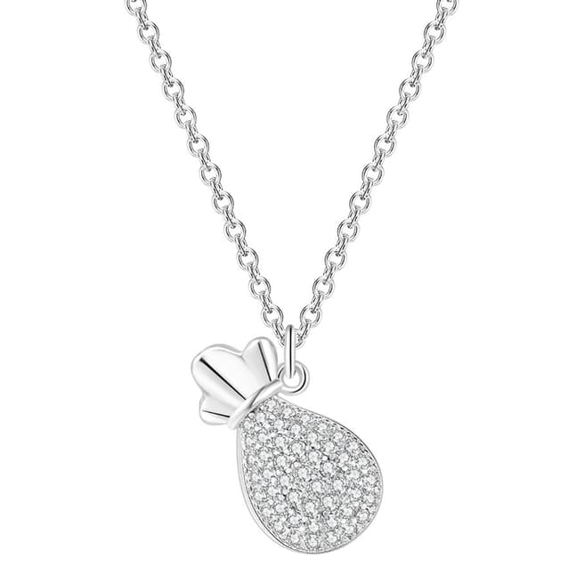 Ma Petite Amie White Gold Plated Pineapple Necklace with Swarovski Elements