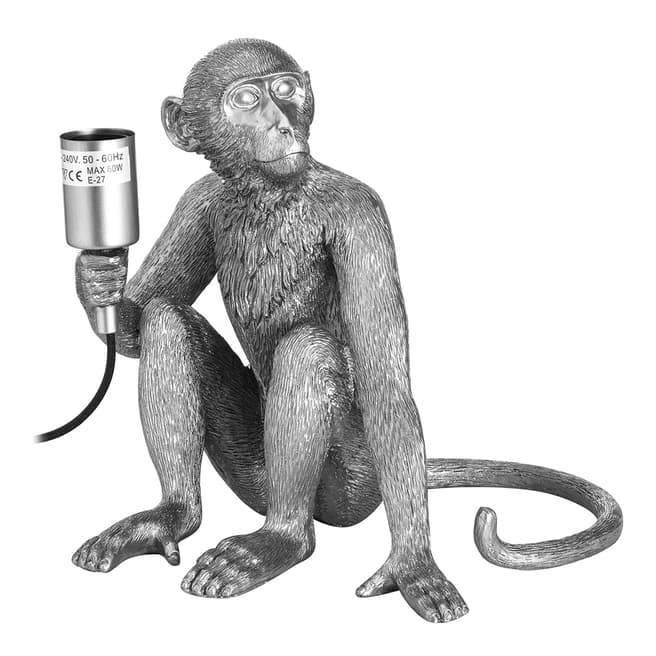 Hill Interiors Ringo The Monkey Silver Table Lamp