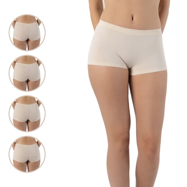 Formeasy 4 Pack Beige Seamless Short Panty