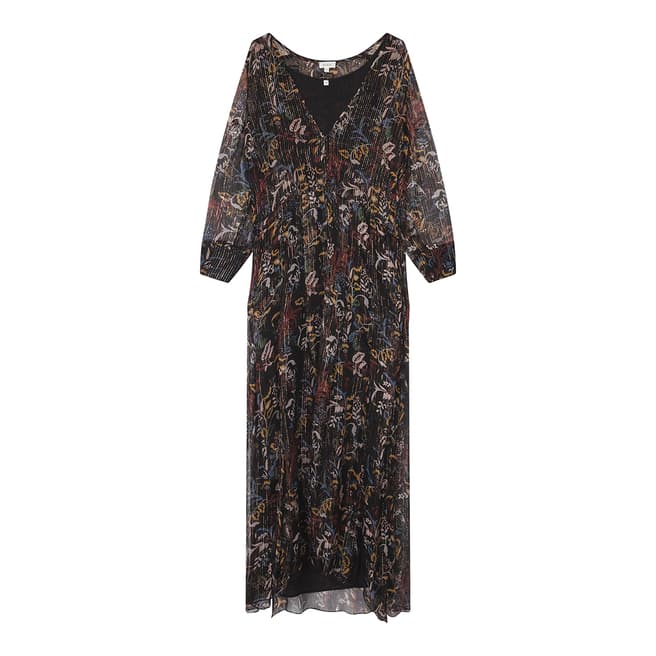 Gerard Darel Black Silk Blend Midi Dress