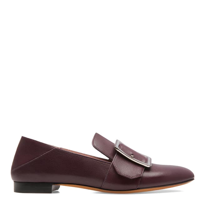 BALLY Burgundy Suede Janelle Flat Pump Loafers