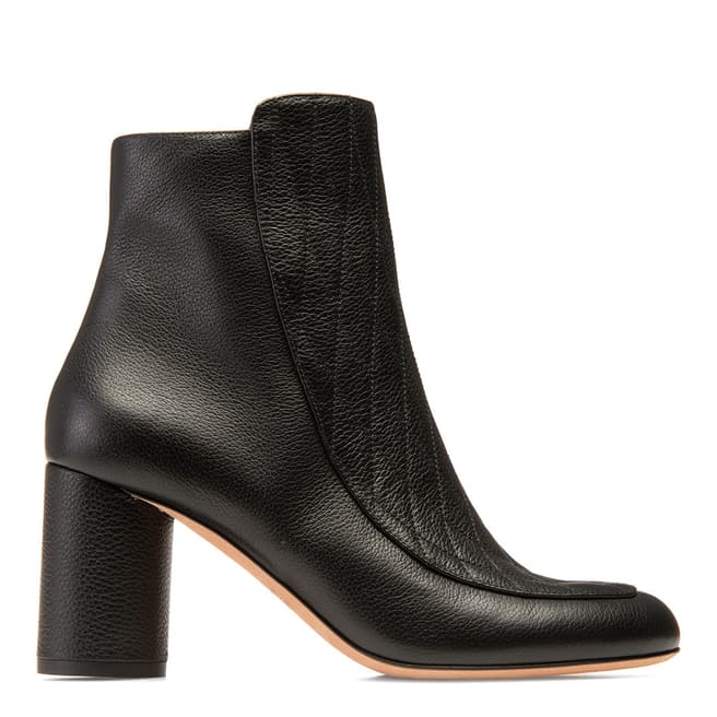 BALLY Black Leather Beverly Heeled Bootie