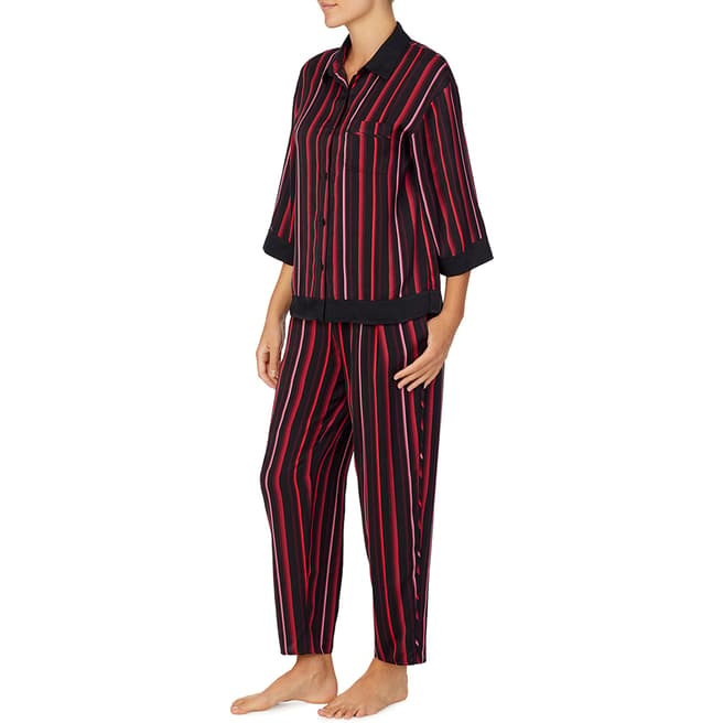Donna Karan Black/Red Painted Dream Top & Pant Set