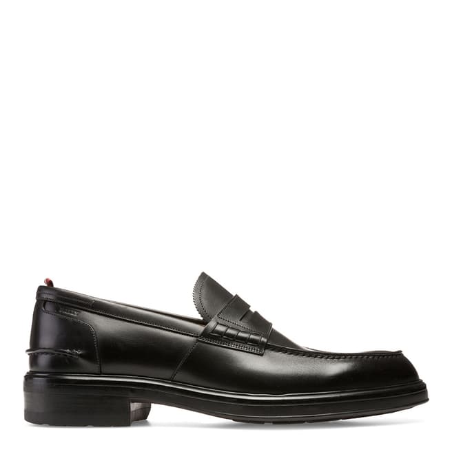 BALLY Black Mody Leather Loafers