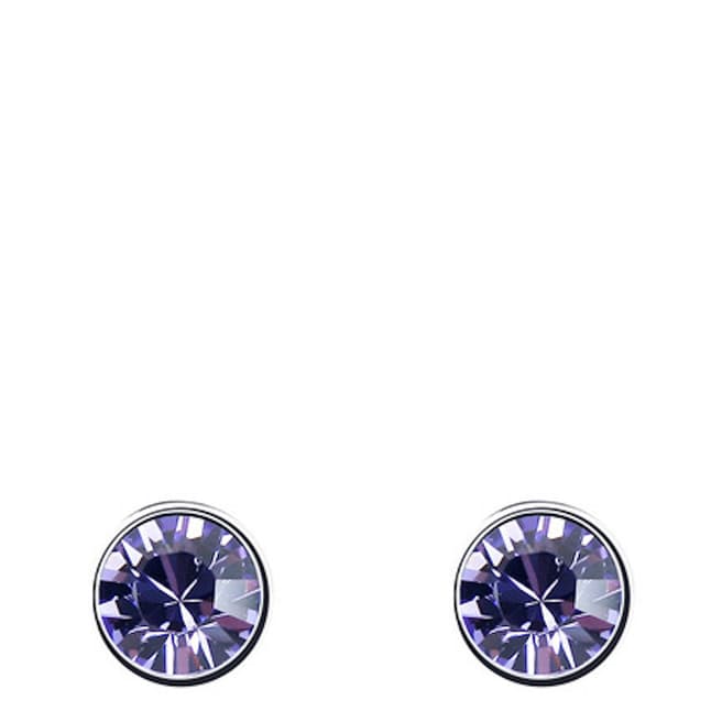 Ma Petite Amie Silver Plated/Purple Stud Earrings with Swarovski Crystals