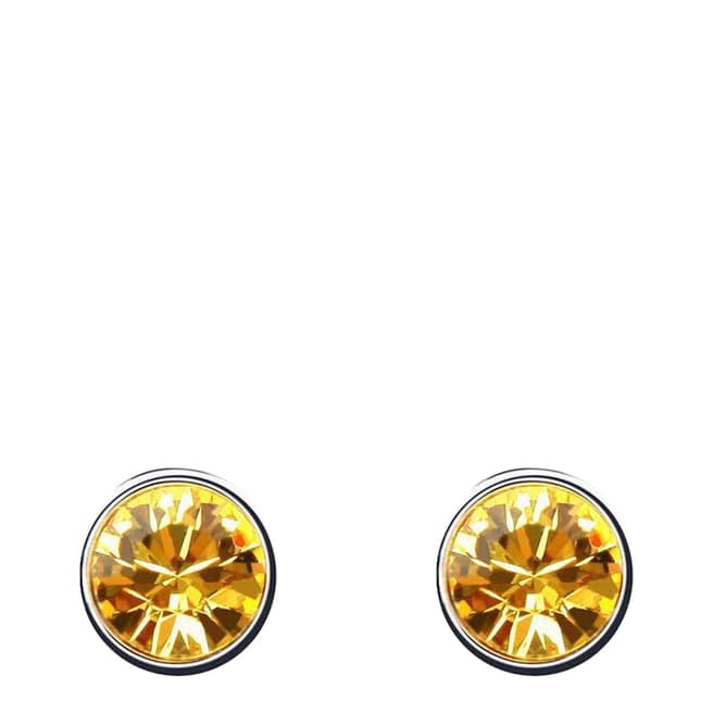 Ma Petite Amie White Gold Plated/Yellow Earrings with Swarovski Crystals