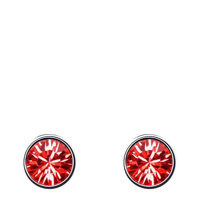 Ma Petite Amie Silver Plated/Red Stud Earrings with Swarovski Crystals