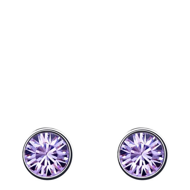 Ma Petite Amie Silver Plated/Purple Stud Earrings with Swarovski Crystals