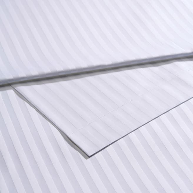 Christy 300TC Stripe Single Flat Sheet, Platinum 