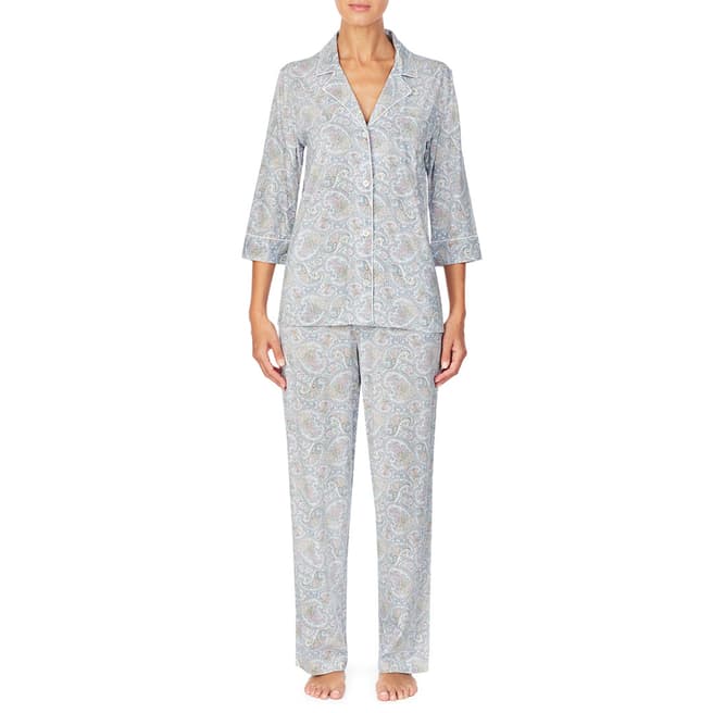 Lauren Ralph Lauren Blue Classic Cotton Blend Pyjama Set