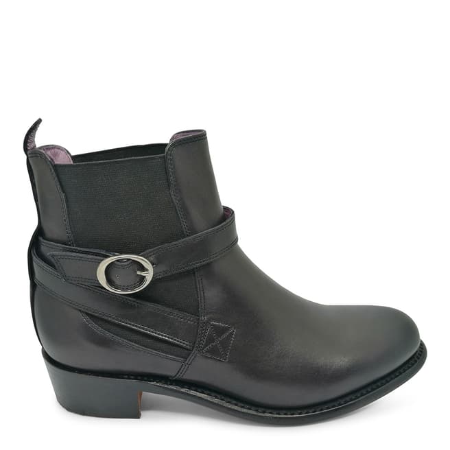 Barker Black Leather Alexandra Ankle Boots