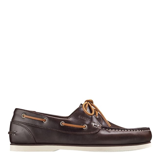 Barker Dark Brown Leather Wallis Boat Shoes