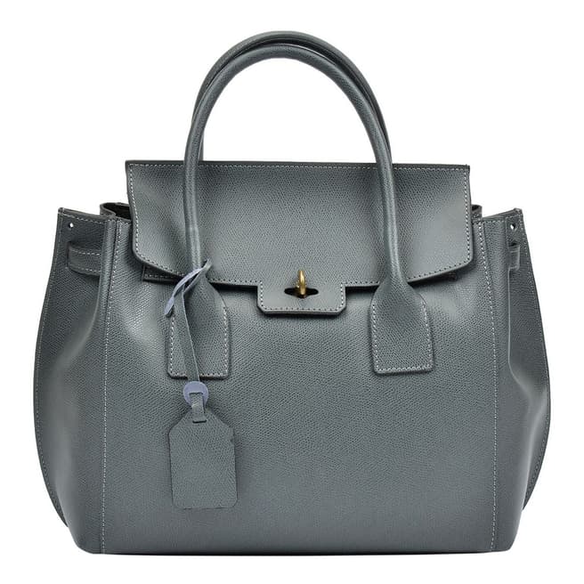 Luisa Vannini Grey Leather Top Handle Bag