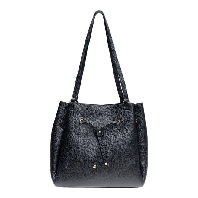 Mangotti Black Leather Shoulder Bag