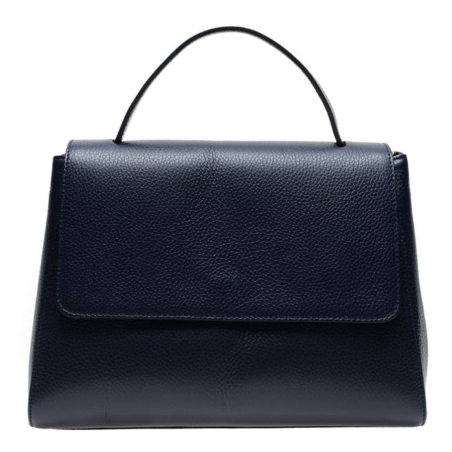 Renata Corsi Navy Leather Top Handle Bag