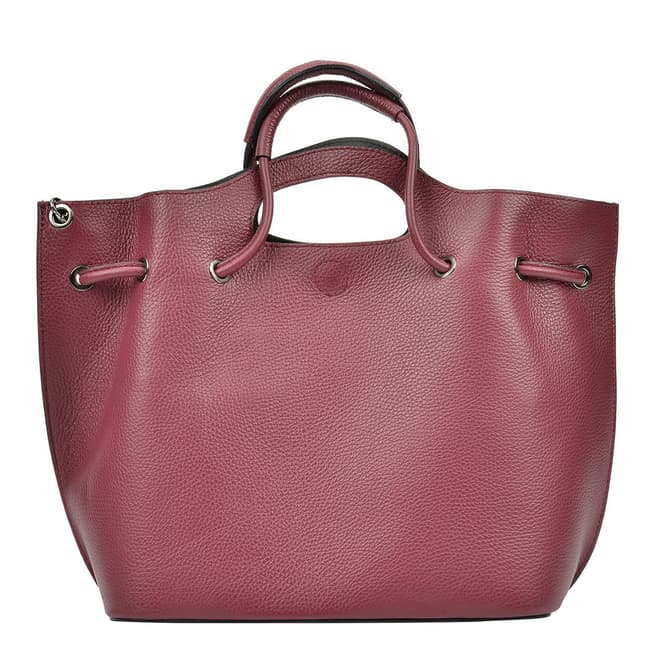 Mangotti Red Leather Top Handle Bag