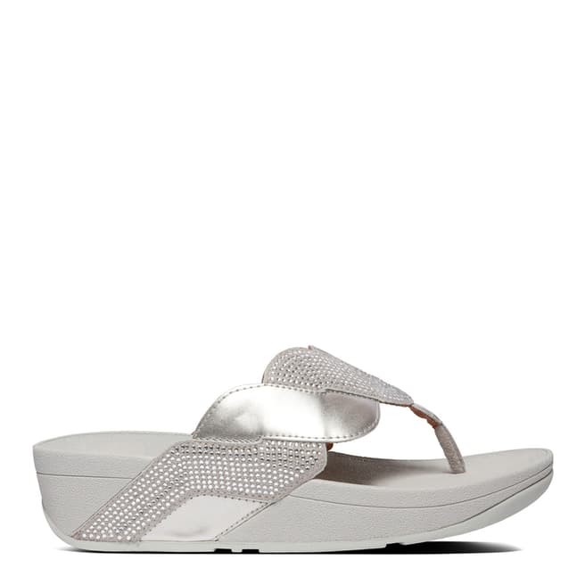 FitFlop Silver Paisley Glitter Rope Toe Thong Sandals