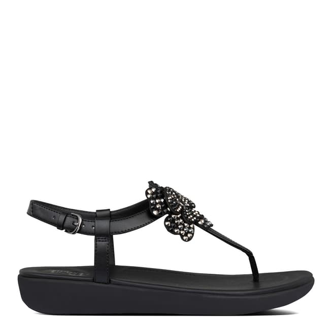 FitFlop All Black Tia Corsage Back Strap Sandals