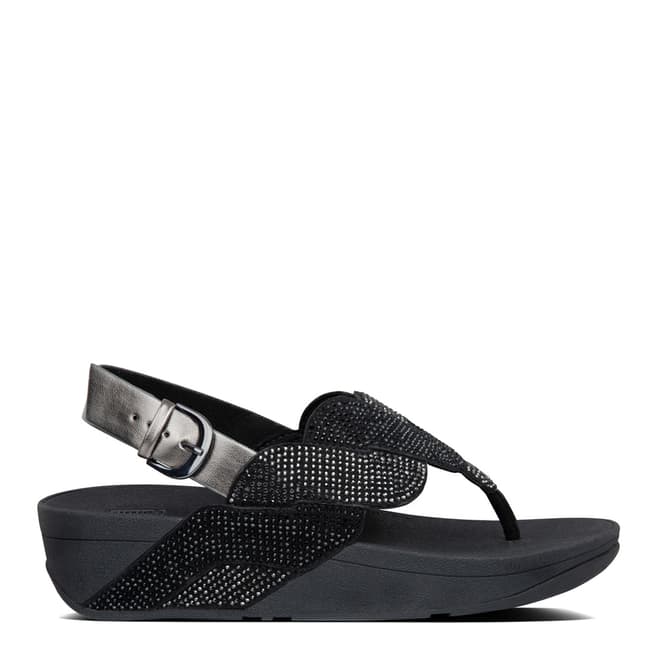 FitFlop Black Paisley Rope Back Strap Sandals