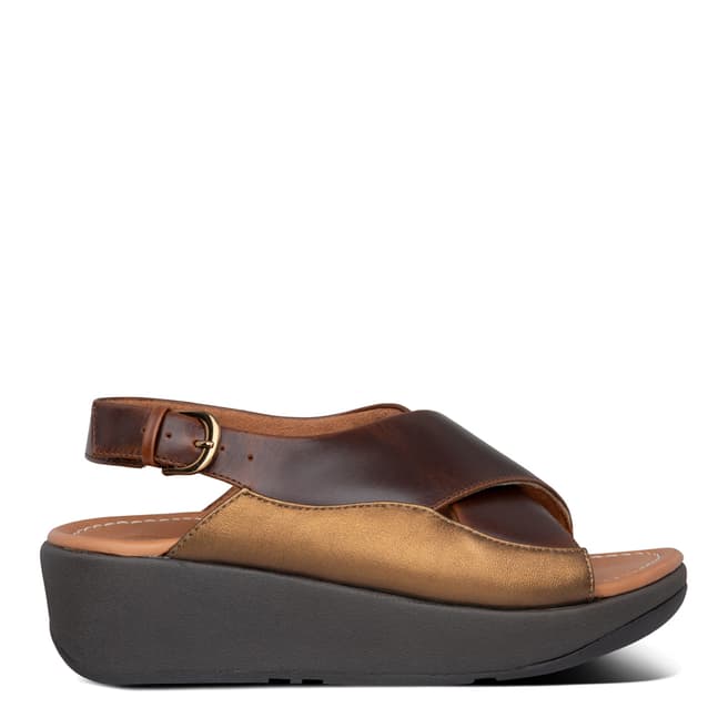 FitFlop Chocolate Brown Mix Myla Leather Sandals