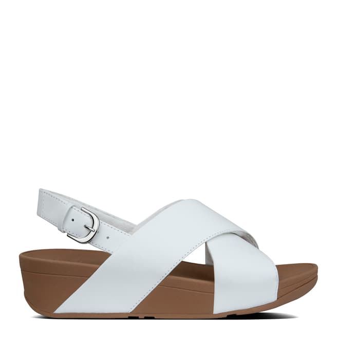 FitFlop Urban White Lulu Cross Back Strap Leather Sandals