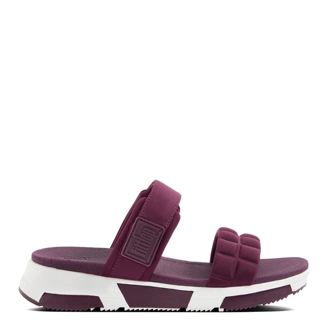 FitFlop Beetroot Haylie Quilted Cube Slides