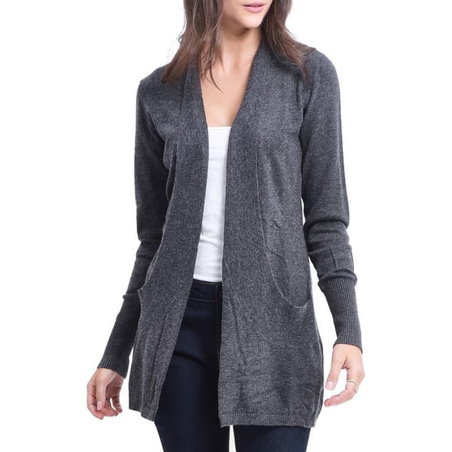 C & JO Charcoal Cashmere Blend Fitted Cardigan