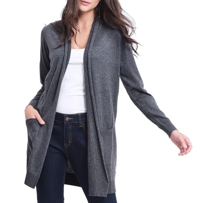 C & JO Grey Cashmere Blend Relaxed Cardigan