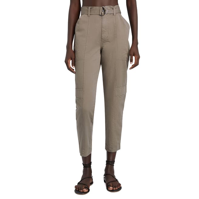J Brand Taupe Athena Tapered Surplus Trousers