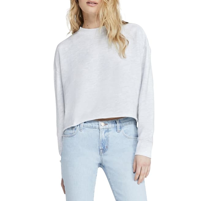 J Brand White Wendy Cotton Blend Sweatshirt