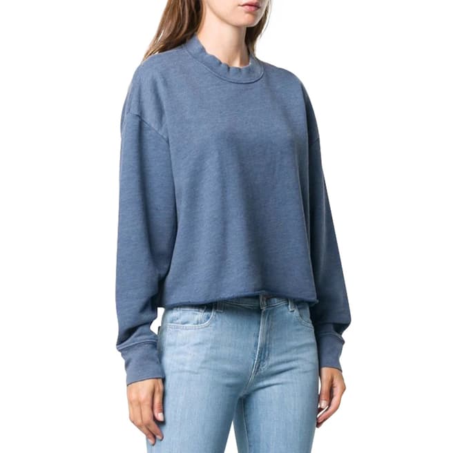 J Brand Blue Wendy Cotton Blend Sweatshirt
