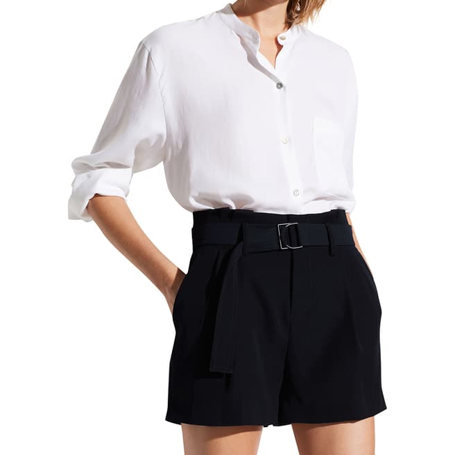 Vince Navy Mini Belted Shorts