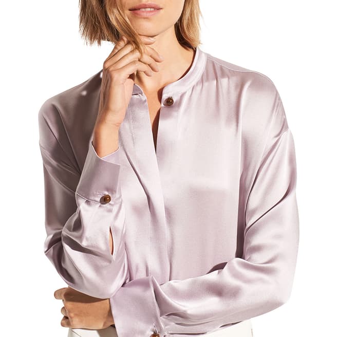 Vince Orchid Long Sleeve Silk Blouse