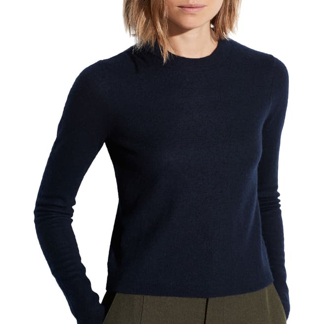 Vince Navy Cashmere Fitted Crew Jumper