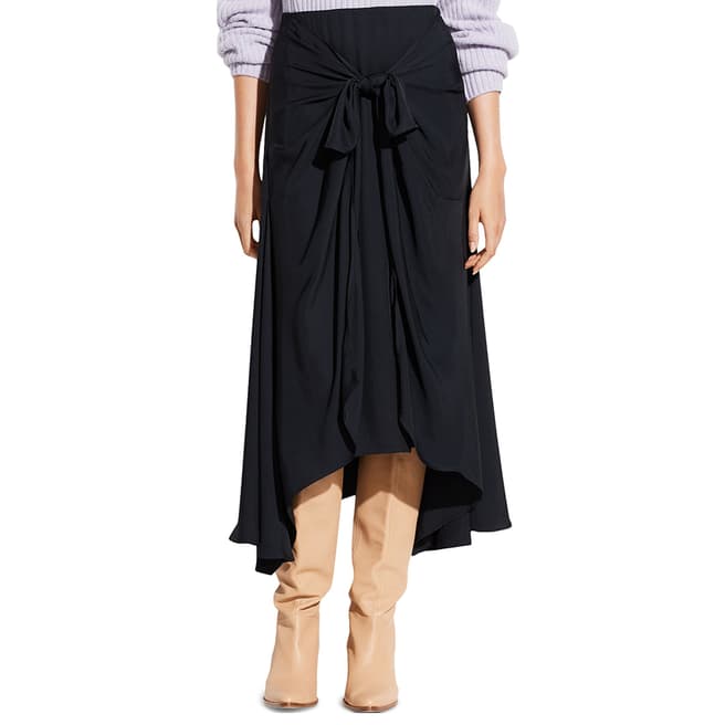 Vince Dark Coastal Tie Front Asymmetric Skirt