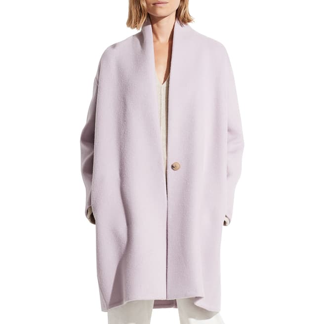 Vince Lily Stone Collarless Wool Blend Coat