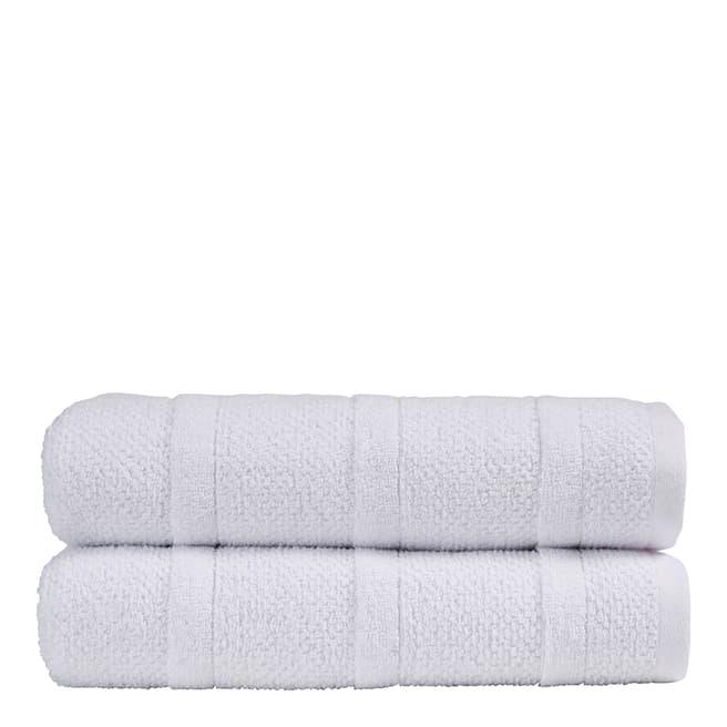 Christy Neo Pair of Hand Towels, White