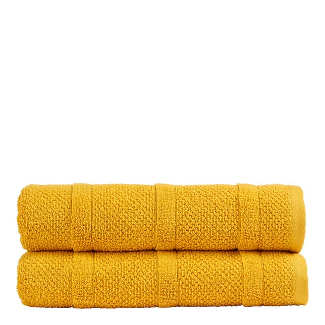 Christy Neo Pair of Hand Towels, Ochre