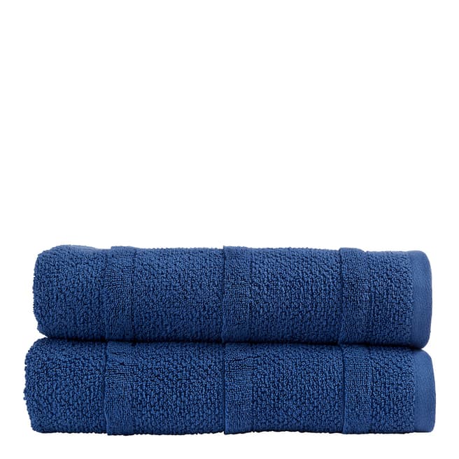 Christy Neo Pair of Hand Towels, Denim