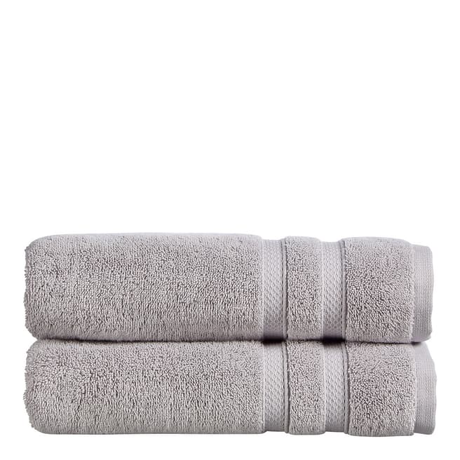 Christy Chroma Pair of Hand Towels, Dove Grey