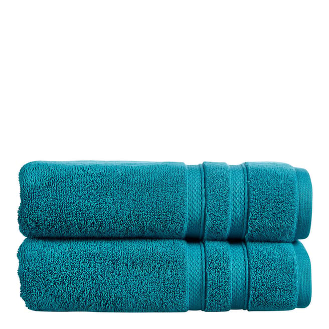 Christy Chroma Pair of Hand Towels, Lagoon