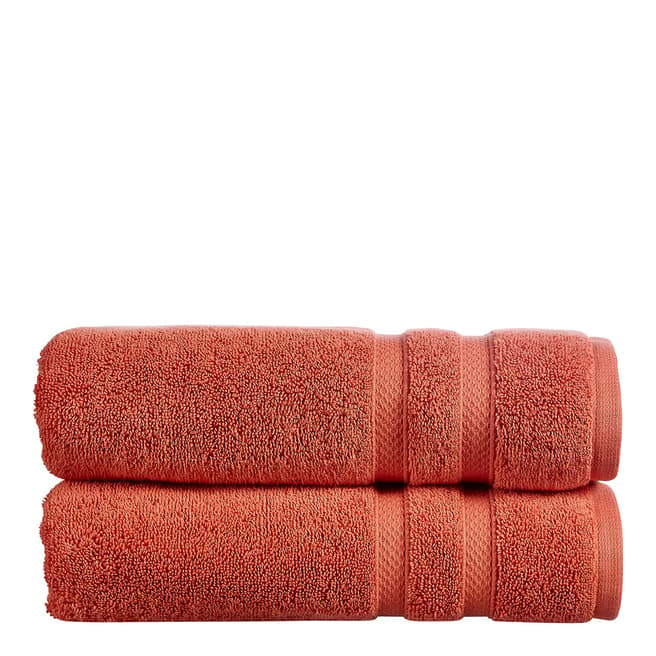 Christy Chroma Pair of Hand Towels, Cayenne