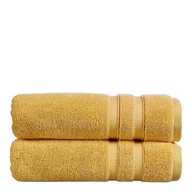 Christy Chroma Pair of Hand Towels, Ochre
