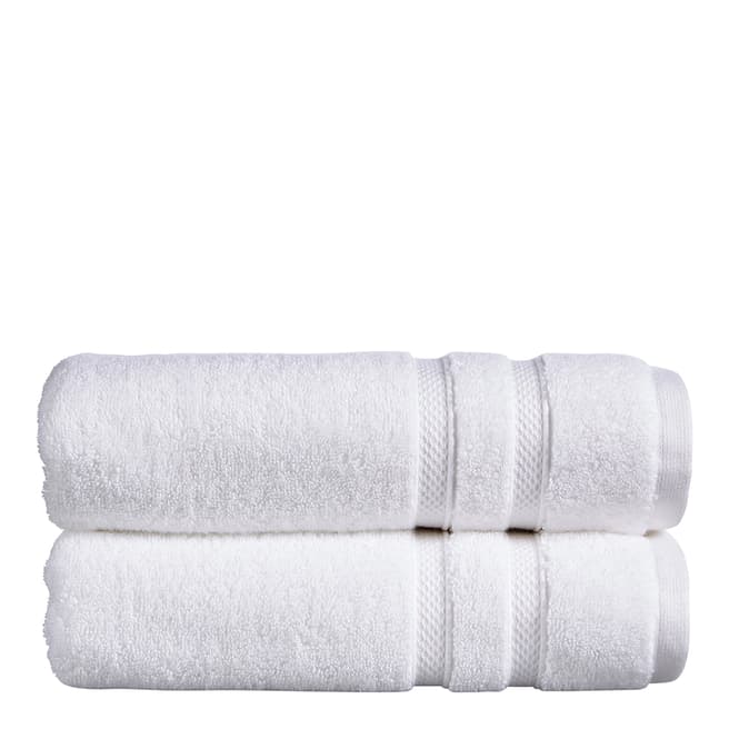 Christy Chroma Pair of Hand Towels, White