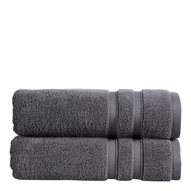 Christy Chroma Pair of Hand Towels, Ash Grey
