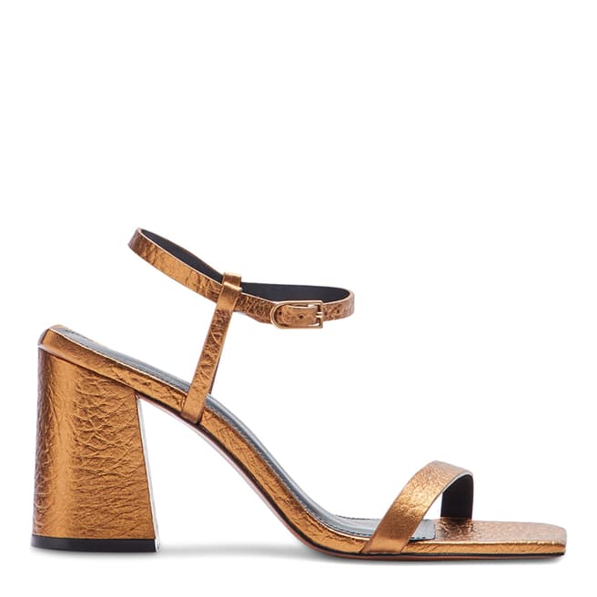 Jigsaw Gold Parnel Leather Heeled Sandals