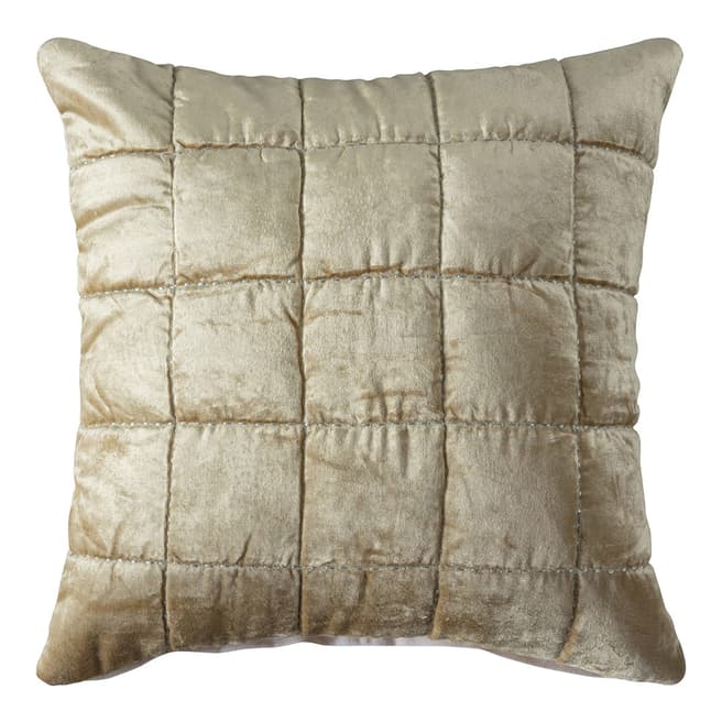 Gallery Living Quilted Cotton Velvet Cushion, Ochre